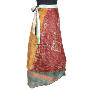 New Long Reversible <b>Beach</b> <b>Magic</b> Wrap Skirt Online Rajasthani Old Saree Long Silk Wrap Indian Printed <b>Magic</b> Wrap Skirts - Product Image 2