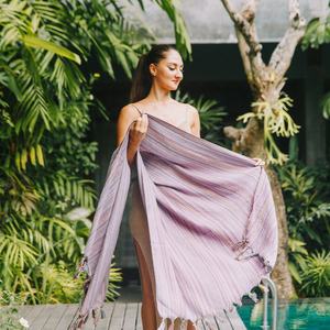 Serviette de plage personnalisée en gros avec logo, impression sur mesure, en coton turc, sans sable, serviettes de bain de luxe à séchage rapide, Pestemal - Product Image 2