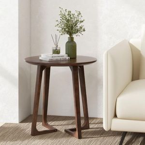 Mesa Auxiliar Rústica de Madera que Agrega Encanto Vintage a la Decoración del Hogar con Acabado Natural y Diseño de Madera Sólida - Product Image 1