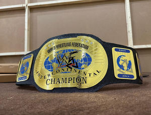 Cinturón de Campeonato de Lucha Libre Intercontinental W-W-F Ovalado Personalizado de 2 mm – Placas de Metal Chapadas en Oro y Correa de Cuero - Product Image 2