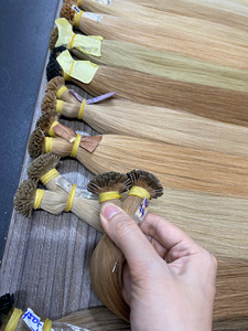 Extensions de cheveux humains à kératine pré-collée, double tirage, pointe plate mini, pointes K, personnalisées, couleur claire, pour salon de coiffure, vente en gros - Product Image 1