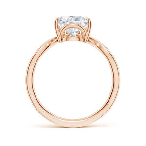 Anillo de compromiso con diamante cultivado en laboratorio de 2.65 quilates, corte pera, pavé Bardot Scallop, con dos diamantes en oro blanco de 14K - Product Image 6