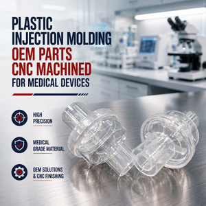 ชิ้นส่วน OEM สำหรับการฉีดขึ้นรูปพลาสติก ผลิตด้วยเครื่อง CNC สำหรับอุปกรณ์การแพทย์ - Product Image 2