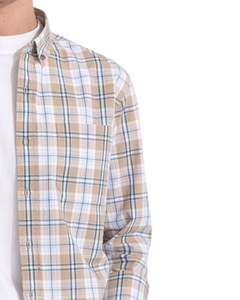 Camisa Casual a Cuadros Azul Beige para Hombre, de Algodón y Poliéster, Corte Ajustado, Manga Larga, con Botones, para Compradores Mayoristas - Product Image 2