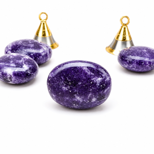 Pierre de palmier en Lépidolite naturelle, cristal violet poli, pierre de méditation, pierre de guérison, équilibrage des chakras, pierre de poche, vente en gros - Product Image 6