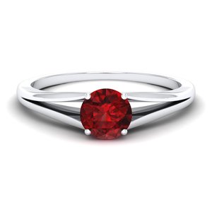 REYES Custom Round Cut 0.84Ct <b>Garnet</b> Gemstone <b>Ring</b> in 14K Solid IGI Certified Diamond Engagement <b>Rings</b> For Women Fine Jewelry - Product Image 5