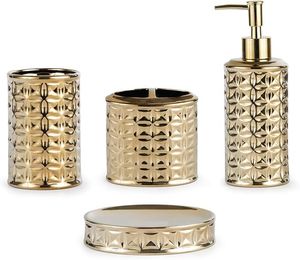 Ensemble de salle de bain compact en laiton avec accessoires gain de place pour petites salles de bain et comptoirs de salle de bain bien organisés - Product Image 4