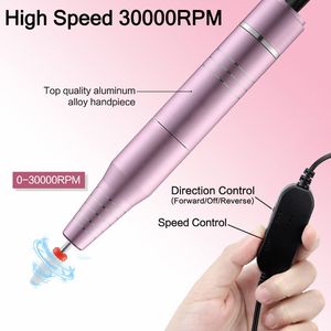 Fresa per Unghie USB 30000 RPM per Gel Acrilico, Lucidatura e Rimozione Calli, Attrezzatura Professionale per Manicure e Nail Art, Spina AU - Product Image 2