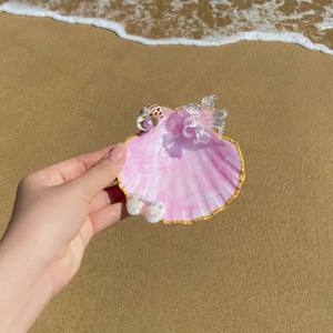 Bandeja de Joyería de Conchas Marinas Hecha a Mano, Plato Decorativo de Concha de Vieira, Artesanía de Conchas Naturales, Decoración Costera, Venta al por Mayor de Fábrica - Product Image 2