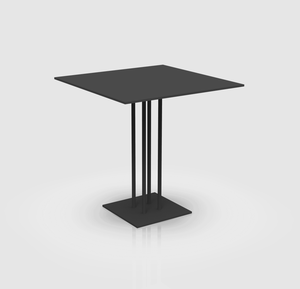 Table basse carrée moderne en métal, base en acier noir, mobilier minimaliste pour salon, table compacte pour usage commercial - Product Image 1