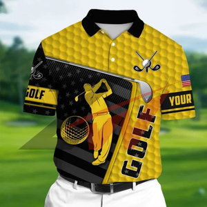 Chemises de golf à manches courtes pour l'été, vêtements de golf à séchage rapide, personnalisables, avec tissu respirant et flexible - Product Image 4