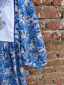 ชุดเดรสผ้าฝ้ายอินเดียพิมพ์ลายด้วยมือ คอวี แขนยาว ทรงยาวแบบแม็กซี่ พร้อมลายปักดอกไม้ สำหรับผู้หญิง - Product Image 5