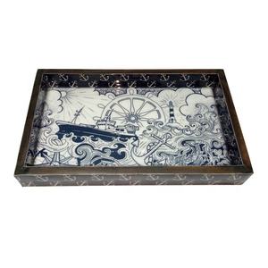 Haute qualité moderne bois plateau de service corde poignée haut Standard noël vacances décor à la maison Art thème dernière version vacances - Product Image 5