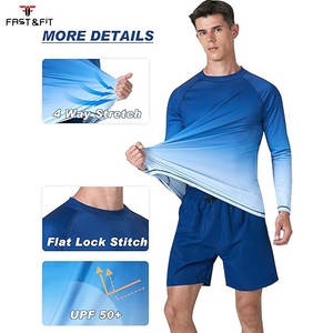 T-shirt de compression à manches longues pour hommes, respirant, anti-UV, séchage rapide, en polyester et nylon, pour la gym, l'entraînement et le surf (Rash Guard) - Product Image 6