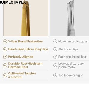 Pince à épiler de précision pour les poils du visage des femmes et des hommes, pince à épiler biseautée pour les sourcils et l'élimination des poils incarnés - Product Image 5