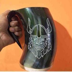 Jarra de Cerveza Ecológica de Cuerno de Búfalo, Hecha a Mano, Estilo Vikingo, Jarra de Cuerno Natural - Product Image 3