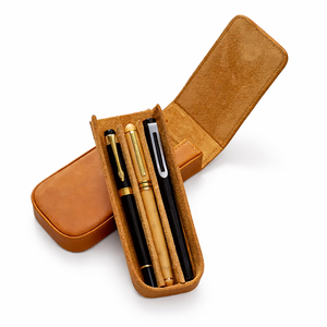 Estuche para Bolígrafos de Cuero Genuino Personalizado al por Mayor, Caja Organizadora de Papelería, Regalo Corporativo Promocional - Product Image 1