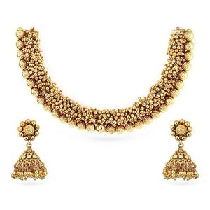 Parure de bijoux plaqué or en alliage de zinc pour mariage, avec collier, boucles d'oreilles et coiffe, design géométrique en zircon vert, classique, certifiée par une tierce partie, pour femme - Product Image 2