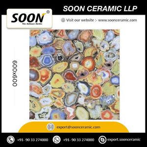 กระเบื้องบุผนังลายหินอ่อนร็อคไอส์แลนด์ เคลือบเงา ขนาด 600x600 มม. หนา 20 มม. ลายหินเลียนแบบ ดีไซน์ทันสมัย ทนไฟ - Product Image 3
