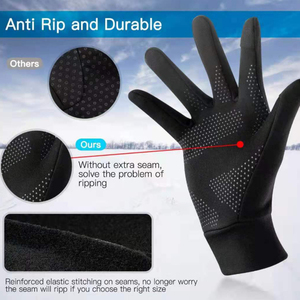 Gants de course, de cyclisme et de course à pied chauds et thermiques en polaire avec écran tactile, antidérapants, en gel de silicone personnalisé, très demandés - Product Image 3