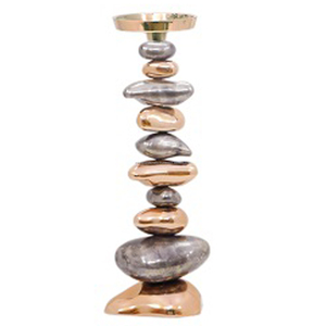 Candelabros de diseño de piedra decorativa de pilar de Metal de Color cobre para decoración decorativa del hogar para bodas y fiestas - Product Image 5