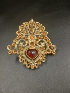Collar con Colgante de Pavo Real, Doble Zirconia Roja, Moissanita Blanca, Chapado en Oro sobre Plata, Joyería India para Mujer, para Boda o Compromiso - Product Image 3