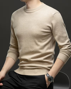 <b>Men's</b> <b>Crew</b> <b>Neck</b> Terry Woven Pullover Solid Color Casual Sweatshirt Oversized Fit Breathable Winter Wear Polyester Custom Brand - Product Image 1