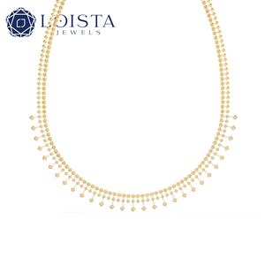 LOISTA – collier en or jaune pour femmes, diamant taille princesse, bijoux de luxe pour mariage, diamants naturels couleur G - Product Image 1