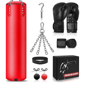 Kit de sac de frappe de boxe au design unique et couleur personnalisée, en nylon et cuir, robuste, hauteur réglable - Prix de gros - Product Image 1