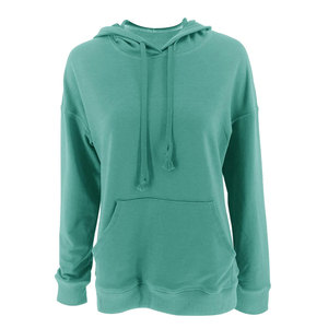 Sudadera con Capucha Verde Sólido para Mujer, Informal, de Manga Larga, de Algodón, con Bolsillo Delantero, para Otoño - Product Image 4