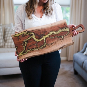 Custom Handmade Resin and Wooden Chopping <b>Board</b> Durable Kitchen Cutting <b>Board</b> with Natural Wood and Colorful Epoxy - Product Image 1