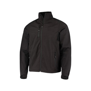 Veste Softshell Homme Noire Coupe-Vent à Fermeture Éclair Col Montant Décontractée pour l'Automne Coupe Droite en Polyester Qualité Supérieure Vente en Gros - Product Image 2
