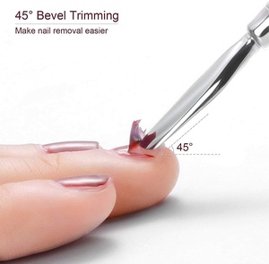 Spatule à double face en acier inoxydable de qualité supérieure, outil pousse-cuticules, dissolvant de vernis gel, couleur personnalisée, pour le nettoyage des ongles - Product Image 2