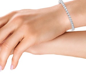 Pulsera de tenis clásica con diamantes cultivados en laboratorio, 5.00 CTW, 7 pulgadas, oro rosa de 9K - Product Image 3