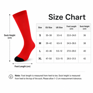 Red <b>Knee</b> <b>High</b> Socks Solid Color Knitted Regular Style for Sports - Product Image 5