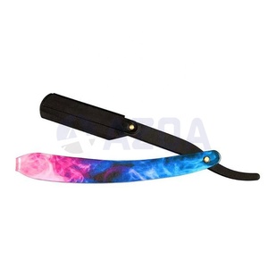 Navaja de Afeitar Recta de Acero Inoxidable de Lujo al por Mayor con Mango de Plástico y Hoja Afilada para Afeitar la Barba de Hombres - Product Image 4
