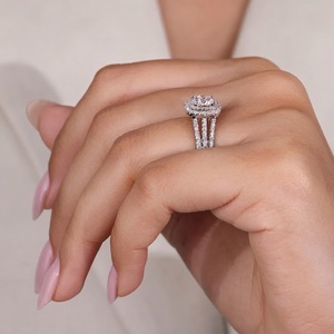 Anillo de Compromiso y Boda VBS-151 Halo, Joyería de Moda, Oro Sólido de 18K, Diamante Cultivado en Laboratorio de 1.66CT, Color E, Claridad VS1, Corte Redondo - Product Image 4