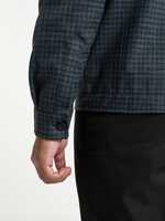 Blouson en laine 100% pour homme, coupe classique, à fermeture éclair, à carreaux bleu marine, coupe-vent, tricoté, pour l'hiver