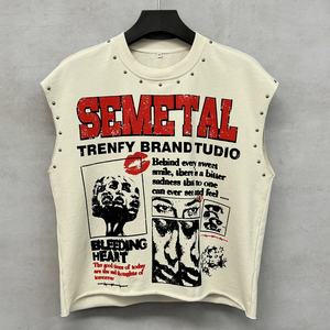 Heavyweight French Terry Streetwear Oversized <b>Sleeveless</b> <b>T</b> <b>Shirts</b> Custom Logo Cotton Sports Running Tank Top <b>Men</b> - Product Image 1