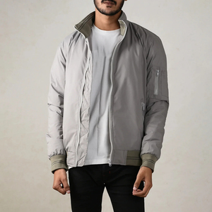 Blouson Bomber Homme Personnalisé, Dernière Conception, en Spandex/Polyester Enduit, Col Montant, Logo Frontal, Imperméable, Vente en Gros - Product Image 1