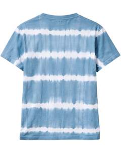 T-shirt personnalisé à rayures tie-dye bleu et blanc pour homme, en coton, style streetwear décontracté, col rond, manches courtes, tee-shirt tendance pour l'été - Product Image 2