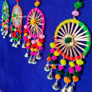 Tapiz Tradicional Rajastaní Hecho a Mano con Mezcla de Lana, Ecológico, para Uso en Interiores/Exteriores, Decoración de Pared Única para Diwali - Product Image 4