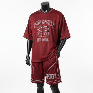 Ensemble short et maillot de basket-ball pour homme, tissu léger en maille polyester, coupe athlétique, logo brodé personnalisé. - Product Image 4