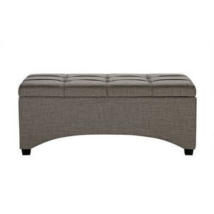 Panca contenitore taupe con pieghe a punto pittura da 42 pollici per soggiorno - Product Image 5