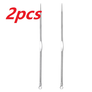 Outil d'élimination des points noirs, lot de 2 aiguilles à acné en acier inoxydable à double tête pour éliminer les points noirs - Product Image 5
