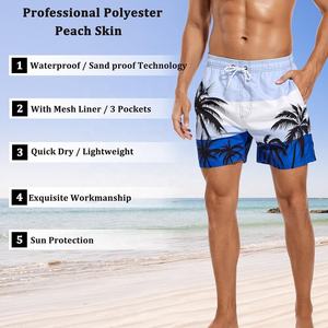 Pantalones cortos de secado rápido para hombre, venta al por mayor, servicio OEM, estampado personalizado, bañadores para hombre, pantalones cortos de playa de secado rápido con bolsillos - Product Image 4