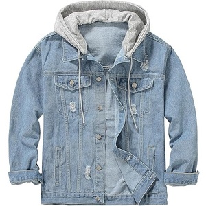 Acid Wash Vintage Black Jeans <b>Men's</b> Clothing Pullover Custom Denim Hoodie Thick Winter French Terry Jacket <b>Raincoat</b> Jackets Hood - Product Image 4
