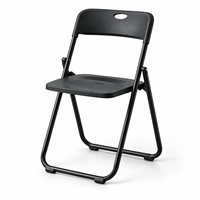 Chaise pliante en métal minimaliste avec dossier, pour étude, travail, salle à manger, réunion d'affaires, réception