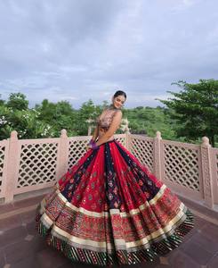 Conjunto de Saree de Red Bordado para Mujer, Blusa Tradicional, Atuendo Festivo para Bodas y Fiestas - Product Image 1