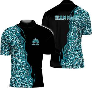 Custom Logo Team Wholesale Blank Cheap Kid Kit Man <b>Bowling</b> Shirts Zip Dry Fits Sublimation <b>Bowling</b> Jersey Polo Tshirt - Product Image 6